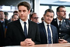 Newly appointed French Prime Minister Gabriel Attal during a visit to Ermont-Eaubonne police station - Ermont