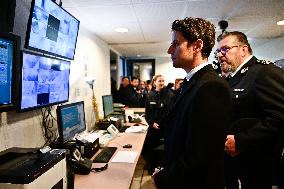 Newly appointed French Prime Minister Gabriel Attal during a visit to Ermont-Eaubonne police station - Ermont