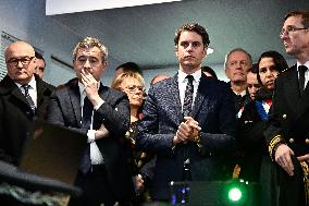 Newly appointed French Prime Minister Gabriel Attal during a visit to Ermont-Eaubonne police station - Ermont