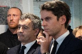 Newly appointed French Prime Minister Gabriel Attal during a visit to Ermont-Eaubonne police station - Ermont