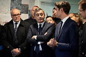 Newly appointed French Prime Minister Gabriel Attal during a visit to Ermont-Eaubonne police station - Ermont