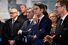 Newly appointed French Prime Minister Gabriel Attal during a visit to Ermont-Eaubonne police station - Ermont