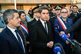 Newly appointed French Prime Minister Gabriel Attal during a visit to Ermont-Eaubonne police station - Ermont