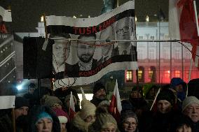 Rally In Support Of Detained Politicians In Warsaw