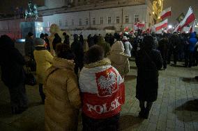 Rally In Support Of Detained Politicians In Warsaw
