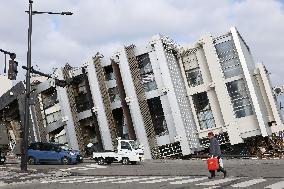 Aftermath of strong earthquake in central Japan