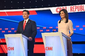 Nikki Haley And Ron DeSantis At CNN Republican Presidential Primary Debate