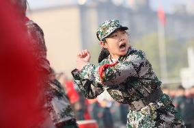 Children Demonstrate Military Boxing