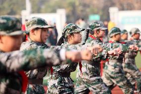 Children Demonstrate Military Boxing