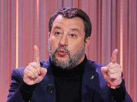 Matteo Salvini At TV Show - Rome