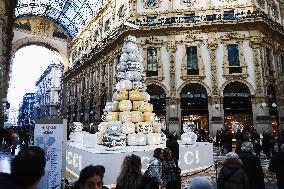The Gucci Tree Vandalized With Paint By Ultima Generazione Activists In Milan