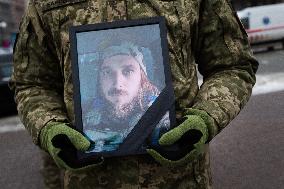 Memorial service of Ukrainian defender Maksym Kryvtsov in Kyiv