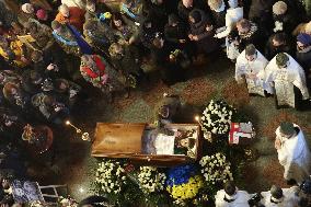 Memorial service of Ukrainian defender Maksym Kryvtsov in Kyiv
