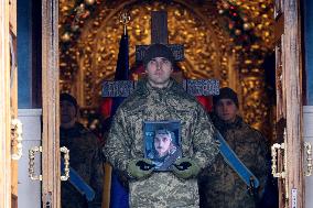 Memorial service of Ukrainian defender Maksym Kryvtsov in Kyiv