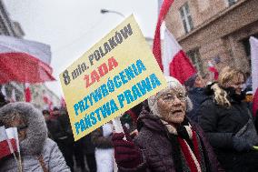 March Of Free Poles In Warsaw