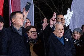 Anti-government Free Poles Protest In Warsaw
