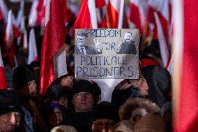 Anti-government Free Poles Protest In Warsaw