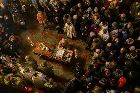 The Funeral Ceremony For Ukrainian Poet And Serviceman Maksym Kryvtsov, Who Was Killed In Action Fighting Against The Russian Oc