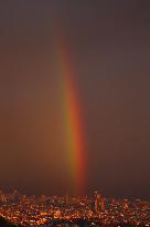 Rainbow in front of the Sagrada Familia