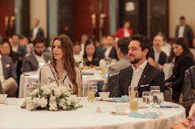 Jordans Crown Prince and Wife Attend a Business Forum - Singapore