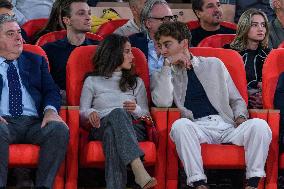 George Russell At Euroleague Match AS Monaco v Spanish