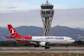Turkish Airlines Airbus A330 with special livery at Barcelona airport