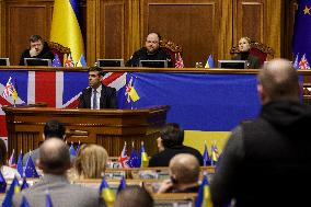 PM Sunak Addresses Ukrainian Parliament