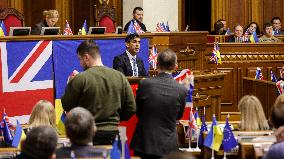 PM Sunak Addresses Ukrainian Parliament