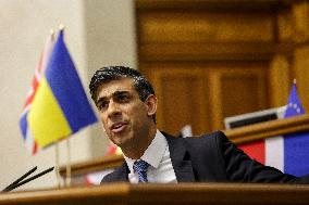 PM Sunak Addresses Ukrainian Parliament