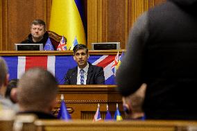 PM Sunak Addresses Ukrainian Parliament