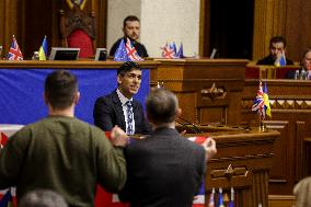 PM Sunak Addresses Ukrainian Parliament