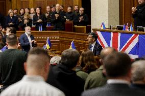 PM Sunak Addresses Ukrainian Parliament