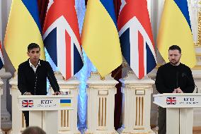 UK Prime Minister Rishi Sunak Visits Kyiv