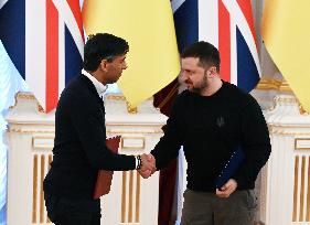 UK Prime Minister Rishi Sunak Visits Kyiv