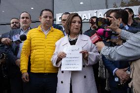 Mexico's Presidency Pre-candidate Xochitl Galvez Files Complaint With The INE Against Claudia Sheinbaum
