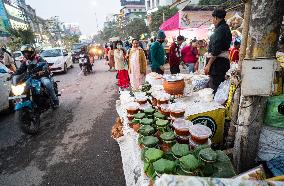 Assamese Traditional Food Market  During Magh Bihu In India