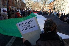 Demonstration In Support Of Gaza Held In Toulouse