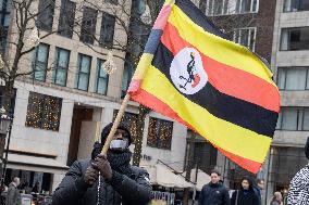 Protest Against Uganda's President Museveni In Amsterdam