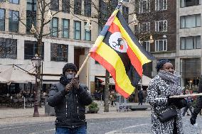 Protest Against Uganda's President Museveni In Amsterdam