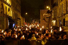 The Torchlight March Of Paris Fierte , An Identitarian Far-right Association In Paris