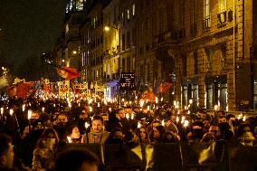 The Torchlight March Of Paris Fierte , An Identitarian Far-right Association In Paris