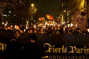 The Torchlight March Of Paris Fierte , An Identitarian Far-right Association In Paris