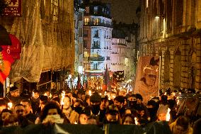 The Torchlight March Of Paris Fierte , An Identitarian Far-right Association In Paris