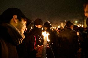 The Torchlight March Of Paris Fierte , An Identitarian Far-right Association In Paris