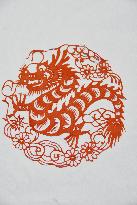 Themed Year of the Dragon Paper-cut Works