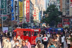 Tourists in Shanghai