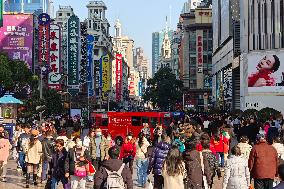 Tourists in Shanghai