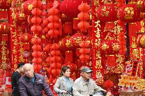 A Traditional Chinese New Year Shopping Street in Nanning