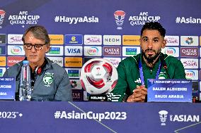 AFC Asian Cup 2023 Qatar Press Conference -Saudi Arabia And Oman