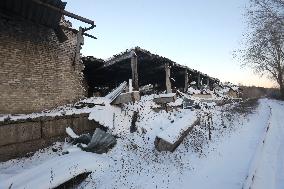 Aftermath of Russian shelling in Izium